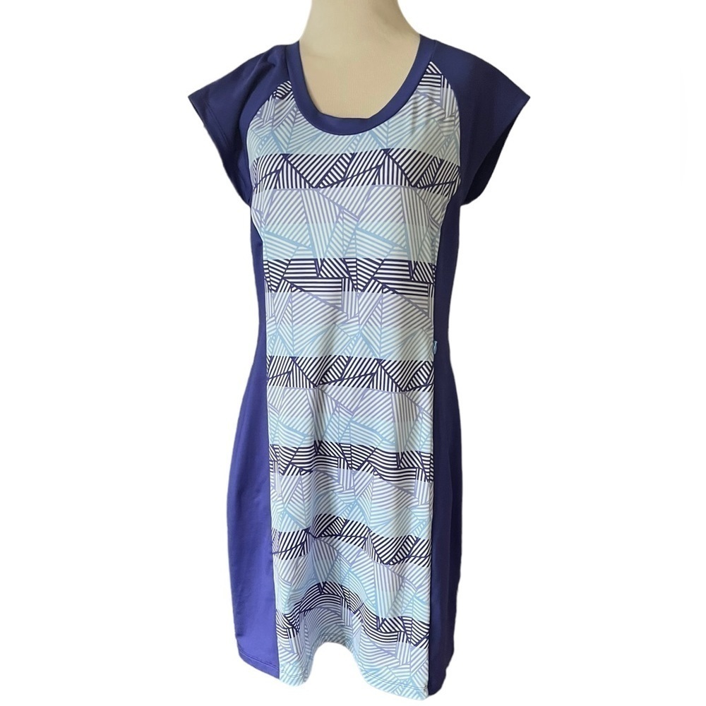 Title Nine Dream Dress womens SZ Medium Scoop Neck Cap Sleeve purple EUC